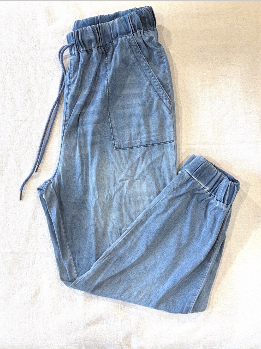 Gibson Latimer Light Blue Drawstring Jumpsuit